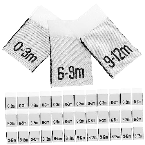 Hemobllo 300 Stück Teiliges Monatskleidung Etiketten Langlebigem Altersgerechte Sewing Labels für Monate zum Einfachen Sortieren und Organisieren der Babykleidung von Hemobllo