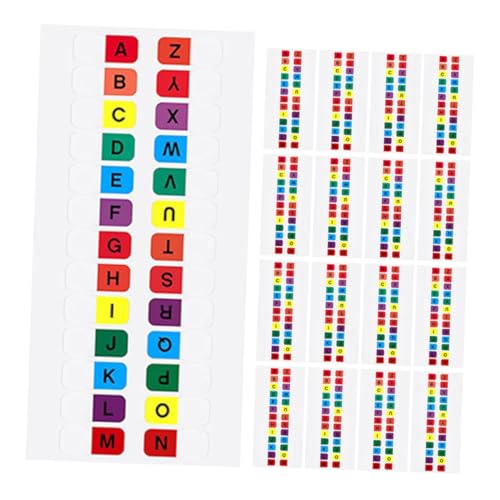 Hemobllo 30Blätter Farbenfrohe Alphabet Tabs Selbstklebende Buchseitenmarkierungen für Notizbücher Organisieren und Kommentieren von Dokumenten Vielseitig von Hemobllo