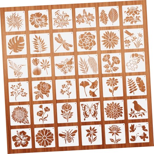 Hemobllo 36 Stück Teiliges Wiederverwendbares und Zeichenschablonen mit Blumen Pflanzen Vögeln und Bienen Glatte Kunststoffvorlagen für DIY Bastelprojekte Wanddekoration Geeignet für Hemobllo 36 Stück Teiliges Wiederverwendbares und Zeichenschablonen mit Blumen Pflanzen Vögeln und Bienen Glatte Kunststoffvorlagen für DIY Bastelprojekte Wanddekoration Geeignet für von Hemobllo