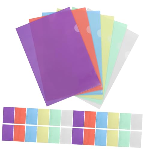 Hemobllo 36Stücke Transparente Dokumentenmappen Ordner Briefgröße Farbige Projekttaschen Transparent für Büro und Studium von Hemobllo