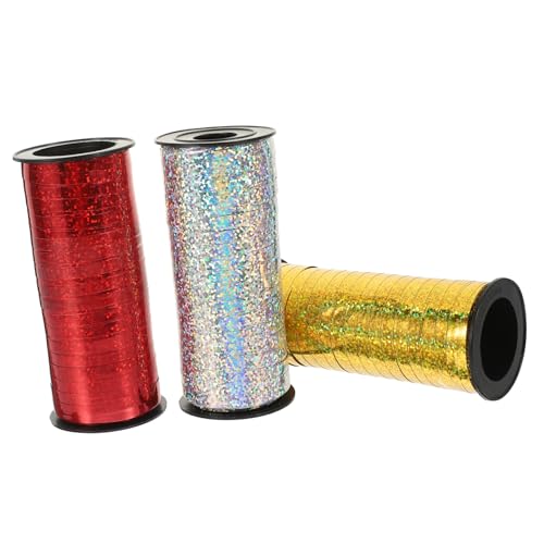 Hemobllo 3Rollen Glänzendes Lockenband Metallisches Geschenkband für Dekoration Yards pro Rolle Silber und Rot zum Verpacken von Geschenken und Bastelprojekten Hemobllo 3Rollen Glänzendes Lockenband Metallisches Geschenkband für Dekoration Yards pro Rolle Silber und Rot zum Verpacken von Geschenken und Bastelprojekten von Hemobllo