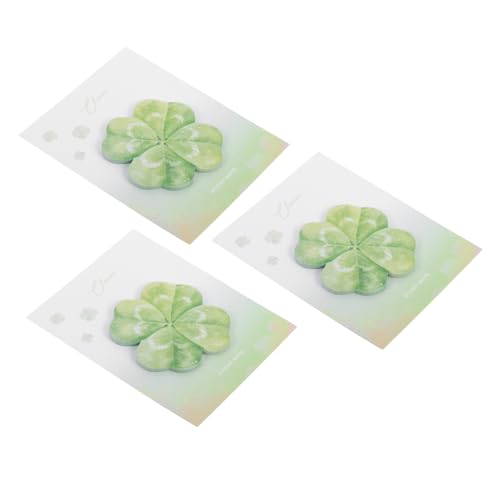 Hemobllo 3Stücke Pack Selbstklebende Notizblöcke Kleeblattform für Patrick's Day Dekorative Memo Pads für Büro und Schule für Notizen und Kreative DIY Projekte von Hemobllo