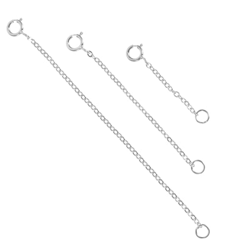 Hemobllo 3Stücke Teiliges Silberverlängerungsketten für Schmuckherstellung Verstellbare Ketten für Armbänder für DIY Projekte von Hemobllo