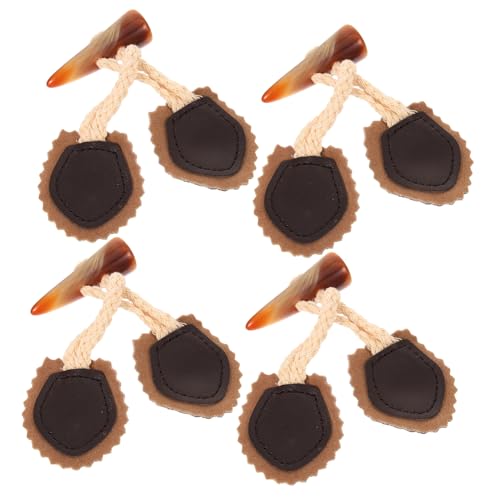 Hemobllo 4 Paare Vintage Toggle Knöpfe aus Holz für Damenmäntel und Strickjacken Praktische Verschlussknöpfe für Jacken Pullover Vielseitig Einsetzbar und Modisch Gestaltet von Hemobllo