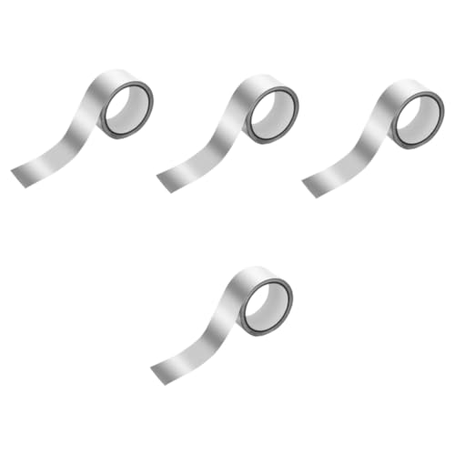 Hemobllo 4 Rollen Folienband leitfähig Hochtemperaturband klebrig wickeln Aluminiumband zur Abschirmung HVAC-Klebeband für Kanäle Thermoband Aluminiumfolie Silver von Hemobllo