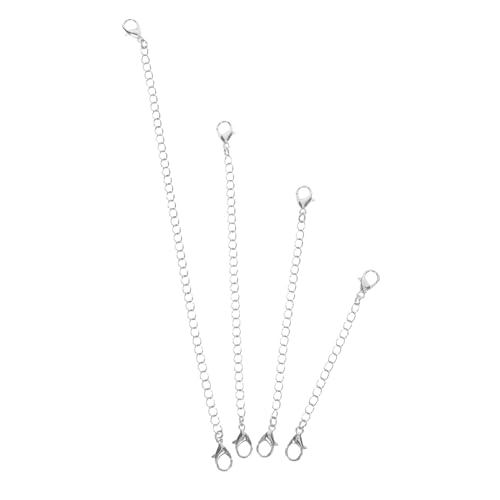 Hemobllo 4 STÜCKE Kettenverlängerung Teilig mit Karabinerverschluss Beidseitig Verschiedene Längen Robust für DIY Schmuckherstellung Halsketten Armbänder von Hemobllo