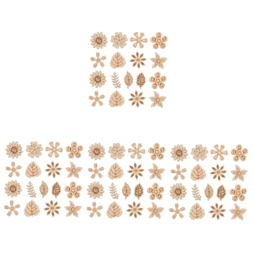 Hemobllo 4 Sätze Scheibe Pflanzen Malerei Unvollendet Blätter Geburtstagsgeschenk Holzplatten Holzbasteln Holzbastelbedarf Unfertiger Holzchip Diy-graffiti-chip Hölzern Beige 100 Stück * 4 von Hemobllo
