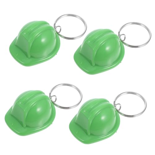 Hemobllo 4 Stück Bau Hut Motorradhelm Schlüsselanhänger Miniatur-Bauhut Bau-Partyhüte Mini -Bauspielzeug Mini-Bauornamente Schlüsselanhänger-Ornamente Zinklegierung Green von Hemobllo