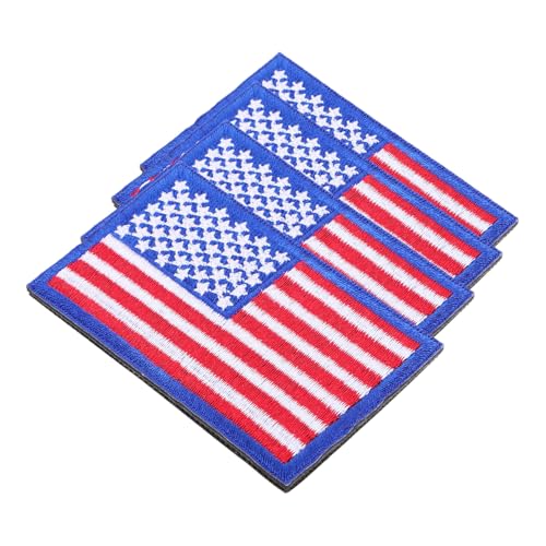 Hemobllo 4 Stück Flaggen-stickpatch Im Freien Kleidung Stickerei Dekoration Nähen Retro Patriotisch Hutflicken Aufbügeln Flaggenpatch Aufbügeln Amerikanische Flagge Patch Flecken Stoff von Hemobllo