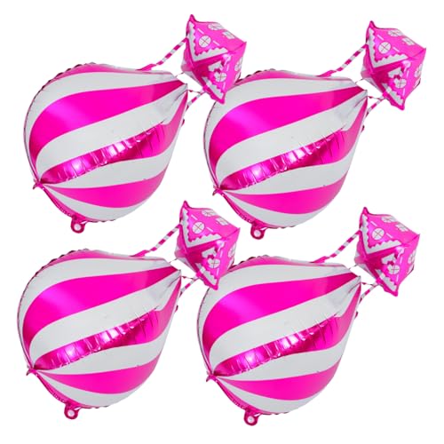 Hemobllo 4 Stück Heizballon Heißluftballon Dekoration Reise-Party-Ballons Heißluftballon Folienballon geburtstag luftballons dekorationen Heißluftballonspielzeug Aluminiumfolie Rosy von Hemobllo