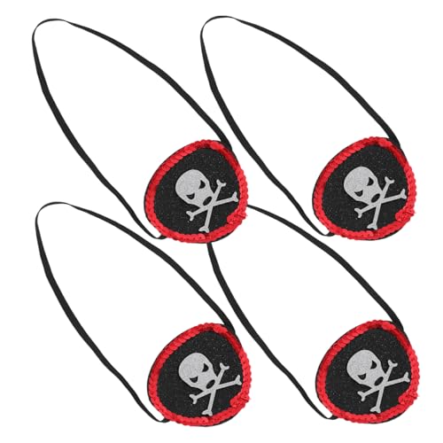 Hemobllo 4 Stück Piraten- Auge Kostüm Augenmaske Kostüm Cosplay-augenklappe Augenklappe Pirat Augenpflaster Wiederverwendbar Augenflecken Für Frauen Black Pailletten von Hemobllo