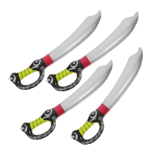 Hemobllo 4 Stück Piratenmesser-Ballon aufblasbarer Piraten-Partyspiele Sprengschwerter für aufblasbares piratenschwert Piraten-Requisiten Piratenparty PVC von Hemobllo