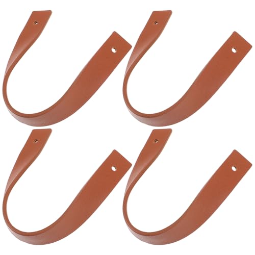 Hemobllo 4 Stück Schilderhaken aus Leder Beschilderung Willkommen Hochzeit Gürtel-Wandaufhängeband Gürtelwandhalter montieren Diagramm Veranstalter Aufhänger Engagement PU-Leder von Hemobllo