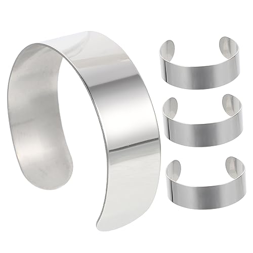 Hemobllo 4 Stück Teiliges Armband Innenkerne für DIY Lederarmband Schmuckherstellung Langlebige Metallarmbandrohlinge Offen und Formstabil Breit von Hemobllo
