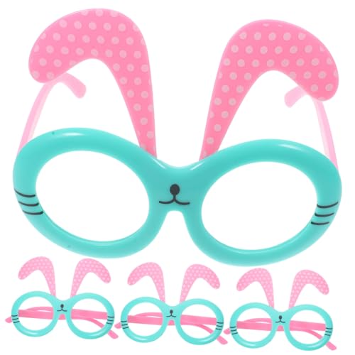 Hemobllo 4 Stück Teiliges Hasenohren Brillengestell Lustige Osterparty Brille ohne Gläser Leichter Kunststoffrahmen für Erwachsene für Karneval Foto Requisiten und Osterkostüm Zubehör von Hemobllo