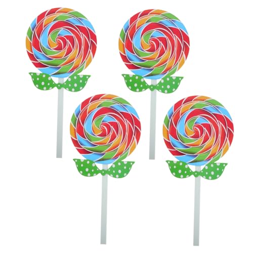 Hemobllo 4 Stück Teiliges Lollipop Requisiten Realistische Plastik Simulation Bunte Lutscher Deko für Tanzparty und Fotokabine Bühnenaccessoires für Kinderauftritte und Fotosessions von Hemobllo