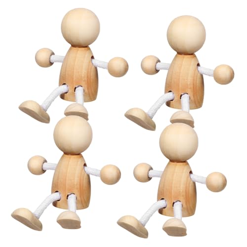 Hemobllo 4 Stück Teiliges Unbemalte Holzfiguren zum Bemalen Kreative DIY Peg Dolls aus Naturbelassenem Holz Kleine Dekorative Puppen für Teenager Flexibles Bastelspielzeug und Wanddeko Hemobllo 4 Stück Teiliges Unbemalte Holzfiguren zum Bemalen Kreative DIY Peg Dolls aus Naturbelassenem Holz Kleine Dekorative Puppen für Teenager Flexibles Bastelspielzeug und Wanddeko von Hemobllo