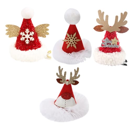 Hemobllo 4 Stück Teiliges Xmas Haarspangen aus Glänzendem Samt Leichte Stabile Weihnachts Haarklammern für Damen Festliche Langlebige Haaraccessoires für Party und Alltag von Hemobllo