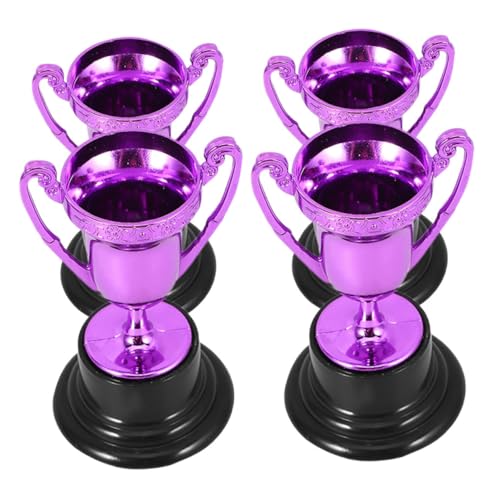 Hemobllo 4 Stück Trophäendekoration kleine Trophäe Pokale für Sieger Mini-Trophäen Party Gefälligkeiten Trophäen vergeben Sporttrophäen Kleiner Trophäenbecher aus Kunststoff Plastik Violett von Hemobllo