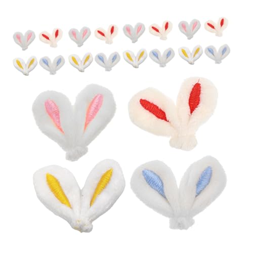 Hemobllo 40 Stück Hasenohren Haarschmuck Zubehör Für Haarspangen Selber Machen Hasenohren Masse Hasenohren-ornament Hasenohren-haarspangen Kleine Hasenohren Plüsch von Hemobllo