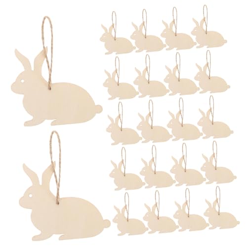 Hemobllo 40 Stück Holzausschnitte DIY Dekoration Hasenausschnitte Osterbasteln Osterhasen Ornamente Osterbaumschmuck Holzhasen Ornament Osterbaumschmuck Beige von Hemobllo