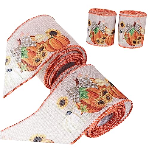 Hemobllo 4Rollen Herbstkabelbänder Dekorative Geschenkboxbänder für Thanksgiving DIY Bastelbedarf Lange Ripsbänder für Kunsthandwerk und Wohnaccessoires von Hemobllo