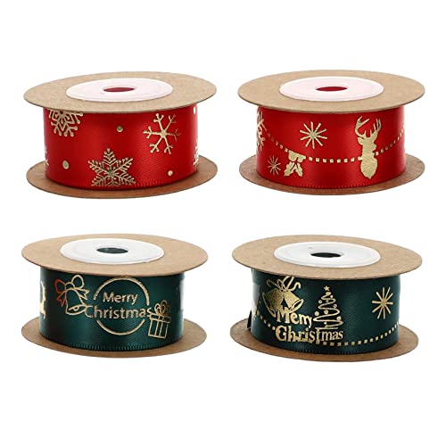 Hemobllo 4Rollen Weihnachtliche Geschenkband Yards Rot Grün Satinband mit Glocken Schneeflocken Schneemann Dekoband für DIY Basteln Geschenke Tannenbaum Festliche Weihnachtsdeko Hemobllo 4Rollen Weihnachtliche Geschenkband Yards Rot Grün Satinband mit Glocken Schneeflocken Schneemann Dekoband für DIY Basteln Geschenke Tannenbaum Festliche Weihnachtsdeko von Hemobllo