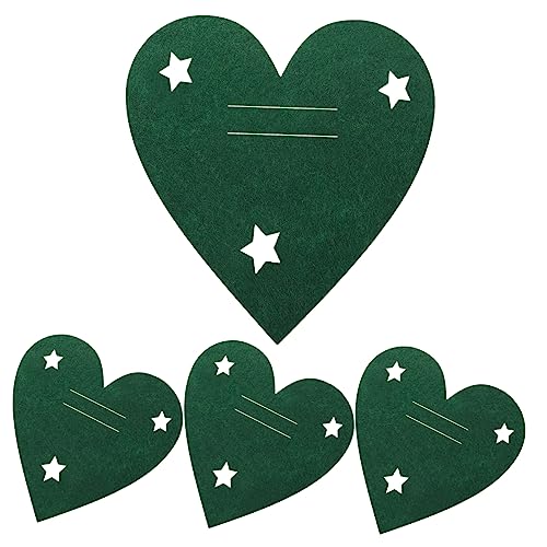 Hemobllo 4Stücke Weihnachts Bestecktaschen Herzform Grüne Besteckbeutel Für Weihnachtsdekoration Stilvolle Tischaccessoires Für Festliche Anlässe Und Feiern von Hemobllo