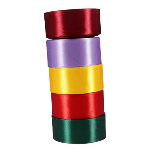Hemobllo 5 Rollen Polyester Satinbänder Breit Strapazierfähige Geschenkband für Kreative Verpackungen Basteln und Dekoration Farbenfrohe Schleifenbänder für Hochzeit Geschenke und DIY Hemobllo 5 Rollen Polyester Satinbänder Breit Strapazierfähige Geschenkband für Kreative Verpackungen Basteln und Dekoration Farbenfrohe Schleifenbänder für Hochzeit Geschenke und DIY von Hemobllo