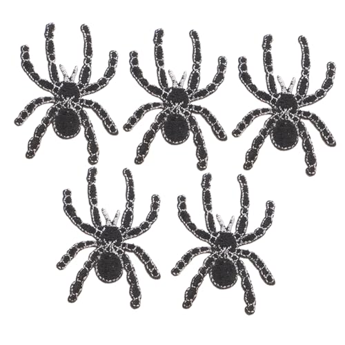 Hemobllo 5 Stck Teiliges Bestickte Spinnen Aufnäher zum Aufnähen Lebensechte Spinnenform Verarbeitung für DIY Kleidung Dekoration Vielseitig für Alltag Party Halloween Wiederverwendbar von Hemobllo
