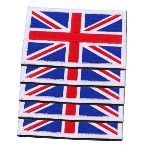 Hemobllo 5 Stück Handbestickte Uk Flaggen Aufnäher mit Britischem Union Jack Design Langlebig und Vielseitig für Jacken Hüte Rucksäcke für DIY Nähprojekte und Kreative Gestaltung von Hemobllo