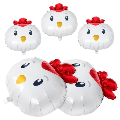 Hemobllo 5 Stück Küken-Ballon Luftballons zum Thema Bauernhof Hahn-Geburtstagsdekorationen Hahn-Partydekorationen Aufblasbares Hühnerdekor -Huhn- Aluminiumfolie Hemobllo 5 Stück Küken-Ballon Luftballons zum Thema Bauernhof Hahn-Geburtstagsdekorationen Hahn-Partydekorationen Aufblasbares Hühnerdekor -Huhn- Aluminiumfolie von Hemobllo