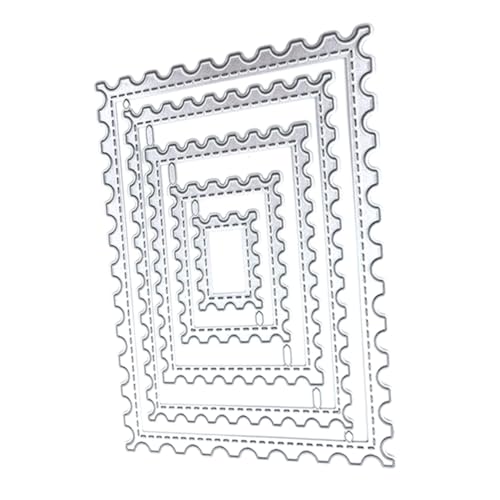 Hemobllo 5 Stück Metall Stanzformen Teilig Rechteckige Rahmen Stanzschablonen aus Langlebigem Karbonstahl für Kartenherstellung Scrapbooking Album DIY Basteln Silber von Hemobllo