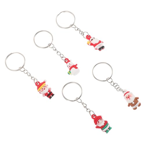 Hemobllo 5 Stück Mini Weihnachtsmann Schlüsselanhänger PVC Anhänger für Taschen Rucksack Auto Weihnachtsdeko Festliche Weihnachtsfiguren Geschenkidee für Familie und von Hemobllo