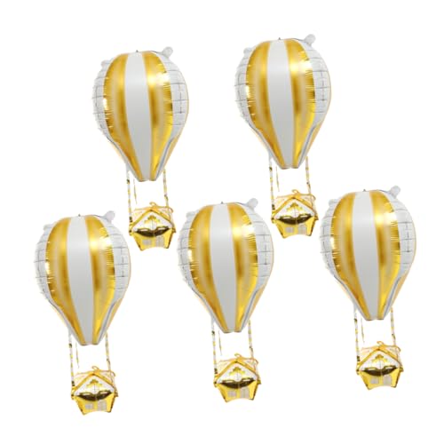 Hemobllo 5 Stück Teiliges Aluminium Folienballons Heißluftballon Design Gold Geburtstag Hochzeitsfeier Partydeko Kinderfreundlich Langlebig und Einfach zu Montieren Hemobllo 5 Stück Teiliges Aluminium Folienballons Heißluftballon Design Gold Geburtstag Hochzeitsfeier Partydeko Kinderfreundlich Langlebig und Einfach zu Montieren von Hemobllo