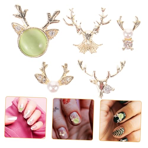 Hemobllo 5 Stück Teiliges Kleine Weihnachts Nagelcharms Metall Nail Art Schmuck Dekorativ Langlebig Kreative Formen für Natürliche und Künstliche Nägel Geeignet von Hemobllo