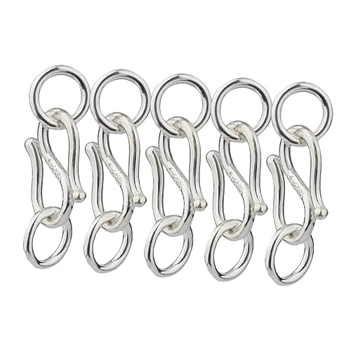 Hemobllo 5 Stück Teiliges S Haken Verschluss aus Sterling Silber für Armbänder und Halsketten DIY Schmuckverschluss mit Leicht und Kompatibel mit Meisten Ketten und Sprungringen von Hemobllo