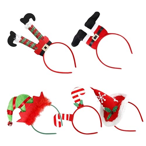 Hemobllo 5 Stück Teiliges Weihnachtskopfband mit Niedlichen Xmas Haarreifen für Erwachsene und Leichtes Komfortables Stirnband Festliche Weihnachtsmütze und Partydekoration Rutschfest und von Hemobllo