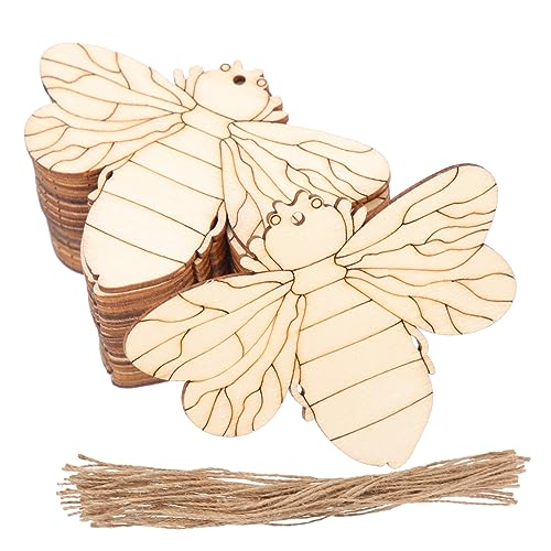 Hemobllo 50 Sätze Holzscheiben Bienenform Blanko DIY Bastelset für Malspielzeug Leichte Holzplatten zum Bemalen und Dekorieren Naturbelassene Holzstücke für Kreative Kinderhandwerke und von Hemobllo