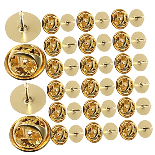 Hemobllo 50 Sätze Pin Back Clutch Verschlüsse Flache Rundnadeln aus Kupfer Ersatz Pin Rückseiten für Anstecknadeln Broschen Krawatten Hüte Vielseitige DIY Schmuckzubehör von Hemobllo
