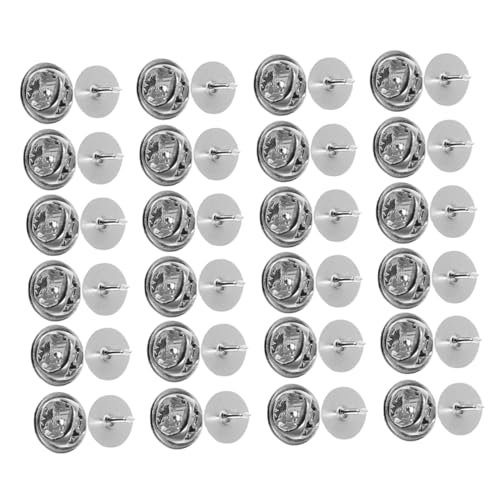Hemobllo 50 Sätze Schmetterling Pin Verschlüsse Silber Sicherer Pin Back Stopper für Anstecknadeln Broschen Krawattennadeln Lapel DIY Schmuckzubehör von Hemobllo