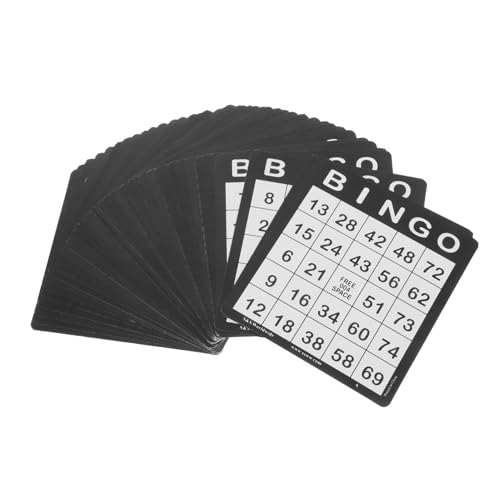Hemobllo 50 Stück Bingo-Karten kreatives Zubehör für Bingospiele Spielkartenhalter Bingokarten zum Spaß Partygeschenke für den Karneval Bingo-Spielkarten Papier Schwarz Hemobllo 50 Stück Bingo-Karten kreatives Zubehör für Bingospiele Spielkartenhalter Bingokarten zum Spaß Partygeschenke für den Karneval Bingo-Spielkarten Papier Schwarz von Hemobllo