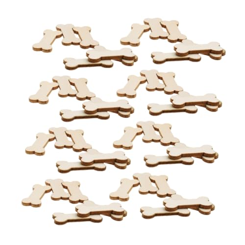 Hemobllo 50 Stück Holz Hundeknochen Ornamente zum Bemalen und Basteln Ungefertigte Holzfiguren für DIY Dekoration und Kreative Handwerksprojekte Holzornamente für Hundeliebhaber von Hemobllo