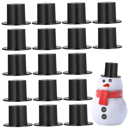 Hemobllo 50 Stück Mini Zylinderhüte Schwarz Weihnachts Deko Bastelbedarf für Schneemann DIY Miniatur Puppenhüte Niedliche Mini Hüte für Party von Hemobllo
