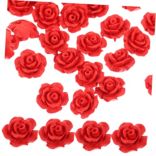 Hemobllo 50 Stück Rote Rosenperlen für Schmuckherstellung DIY Armband Bastelperlen Lose Schmucksteine für Kreative Handwerksprojekte und Dekoration von Hemobllo