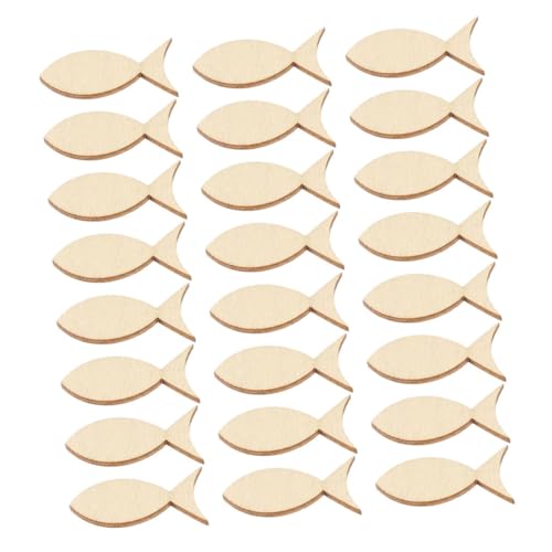 Hemobllo 50 Stück Teiliges Holzfische für Küsten Naturbelassene Fischform Wanddeko Vielseitige DIY Bastel Holzornamente für Raumgestaltung und Kreative Malprojekte von Hemobllo