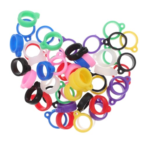 Hemobllo 50 Stück Verstellbare Silikonringe Verlust Halter für Schlüssel Schmuck Anhänger Lanyard Stifte Bürobedarf Vielseitige Gummiringe in Farben von Hemobllo