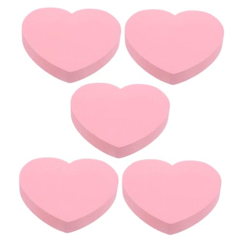 Hemobllo 500 Blatt Selbstklebende Haftnotizen Rosa Herzform Memo Pads Wiederablösbar für Büro Schule Zuhause Notizzettel Klebezettel Nachrichten Aufkleber von Hemobllo