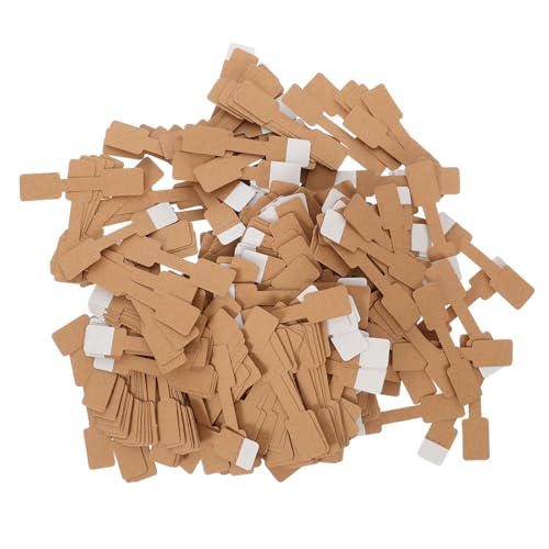 Hemobllo 500Stücke Selbstklebende Schmuck aus Braunem Kraftpapier Beschreibbare Preisschilder für Ringe Ohrringe und Armbänder für Schmuckgeschäfte und Lagerverwaltung von Hemobllo
