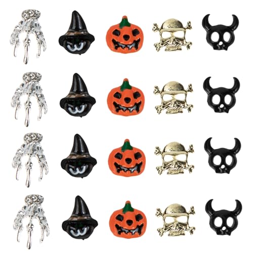 Hemobllo 50Stücke Halloween Nagelcharms Metallische Dekorationen für Nail Art mit Einzigartigen Designs Wie Kürbis Skelett für Festliche Nageldesigns Hemobllo 50Stücke Halloween Nagelcharms Metallische Dekorationen für Nail Art mit Einzigartigen Designs Wie Kürbis Skelett für Festliche Nageldesigns von Hemobllo
